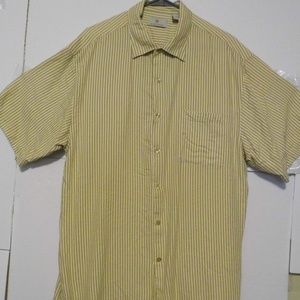 Bobby Chan Men's Striped Silk Bamboo Shirt XL